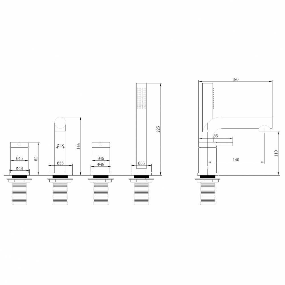 Смеситель на борт ванны Abber Emotion AF8813W белый матовый фото 4