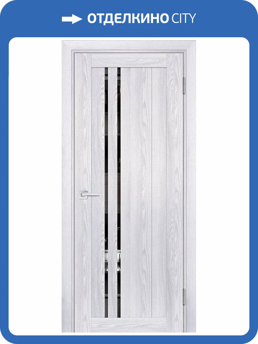 Межкомнатная дверь Profilo Porte экошпон PSK-10, остеклённая, зеркало, ривьера айс 800x2000 фото 2