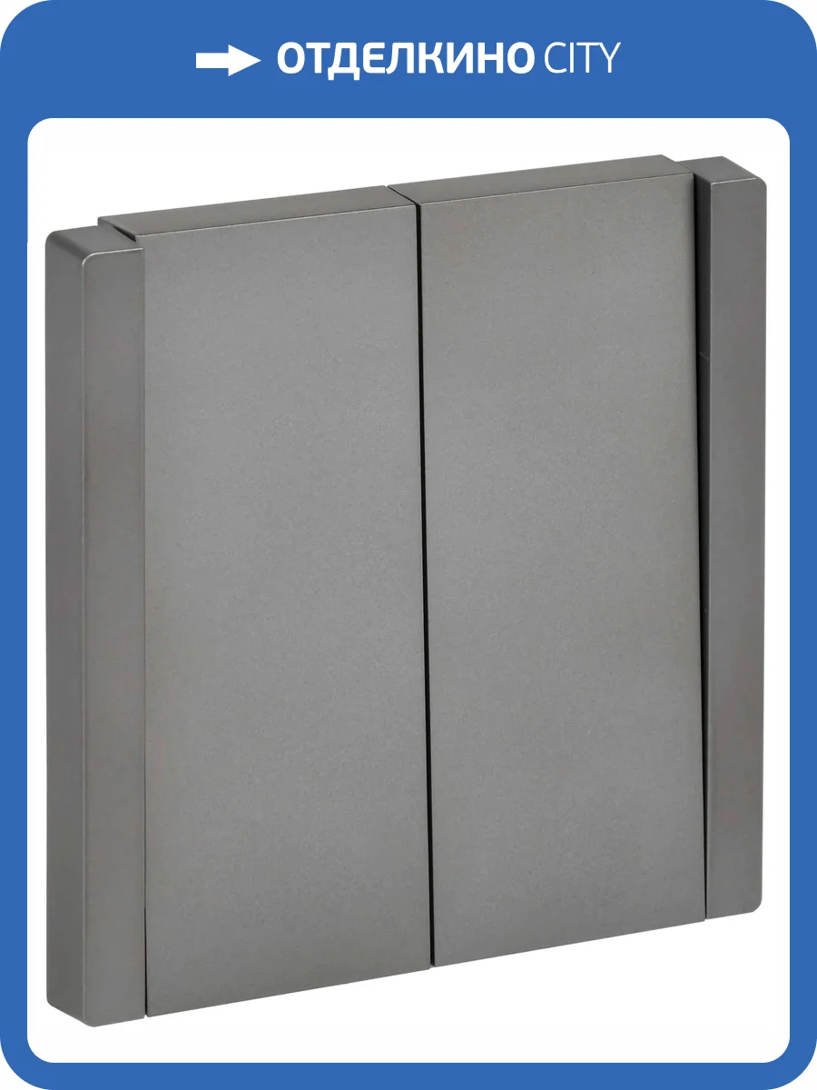 Выключатель 2-клавишный проходной IEK Forte&Piano FP-V22-0-10-1-K46 сталь фото 7