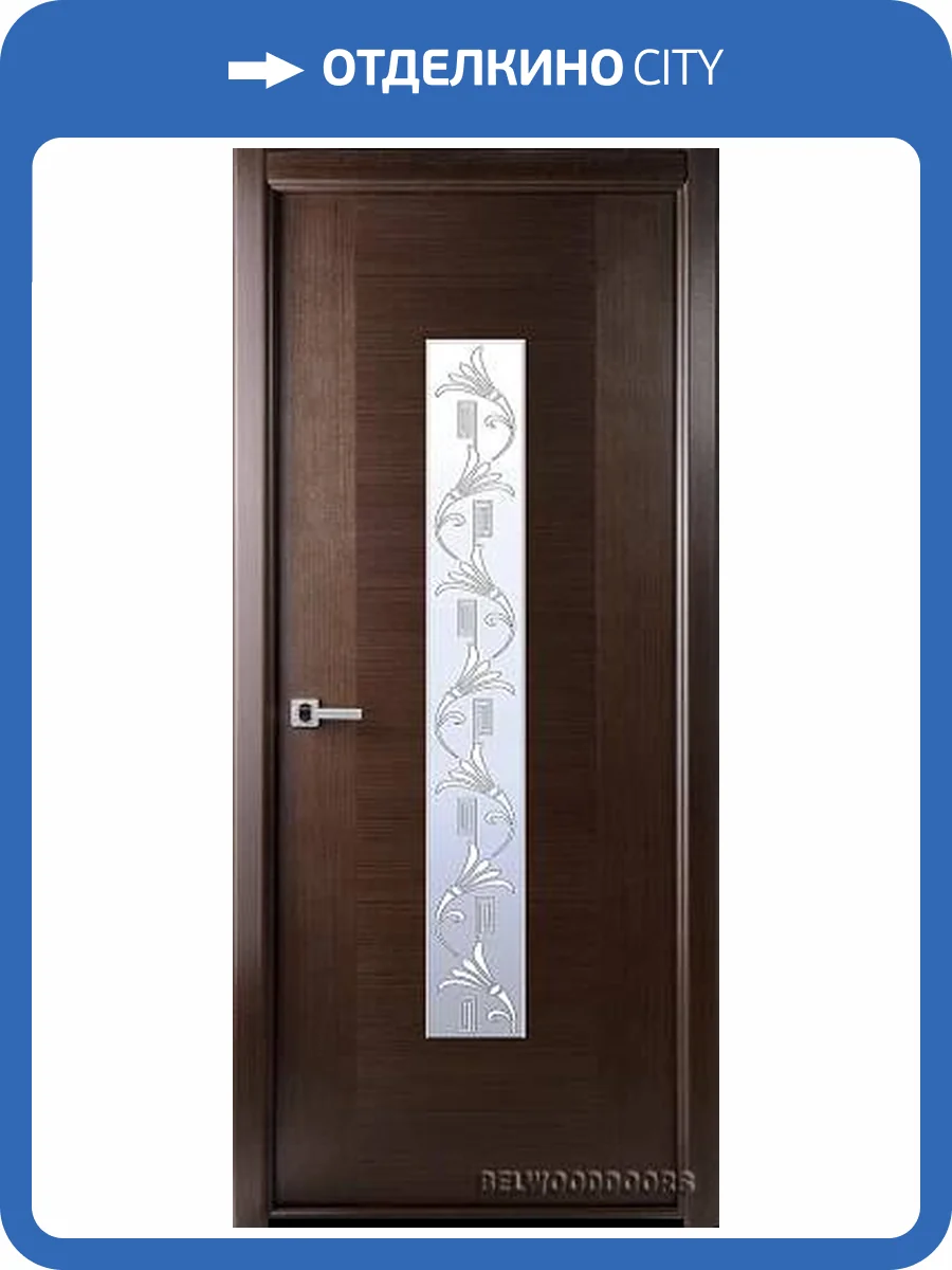 Межкомнатная дверь шпонированная Классика люкс, остеклённая, венге 900x2000 фото 2