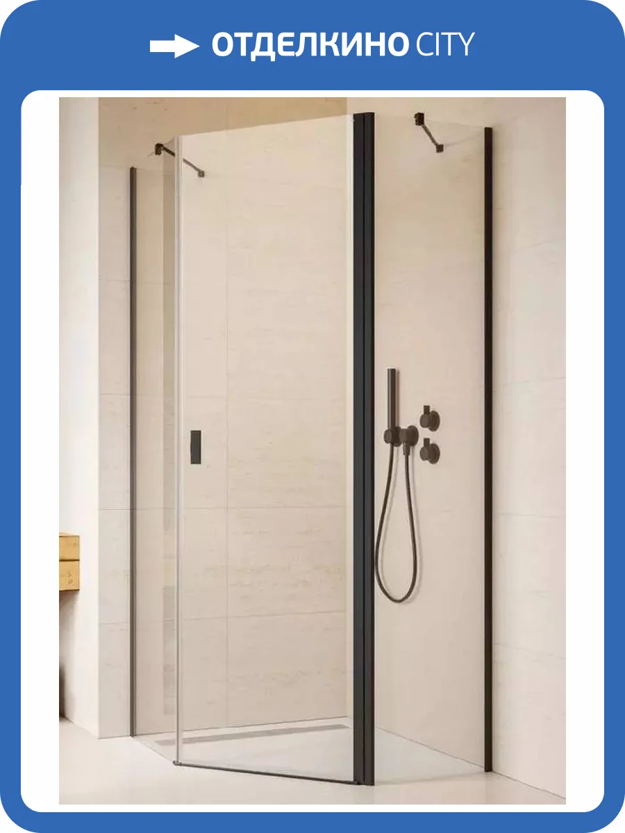 Душевой уголок Radaway Nes PTJ 90х90 см правый, стекло прозрачное, профиль черный фото 6