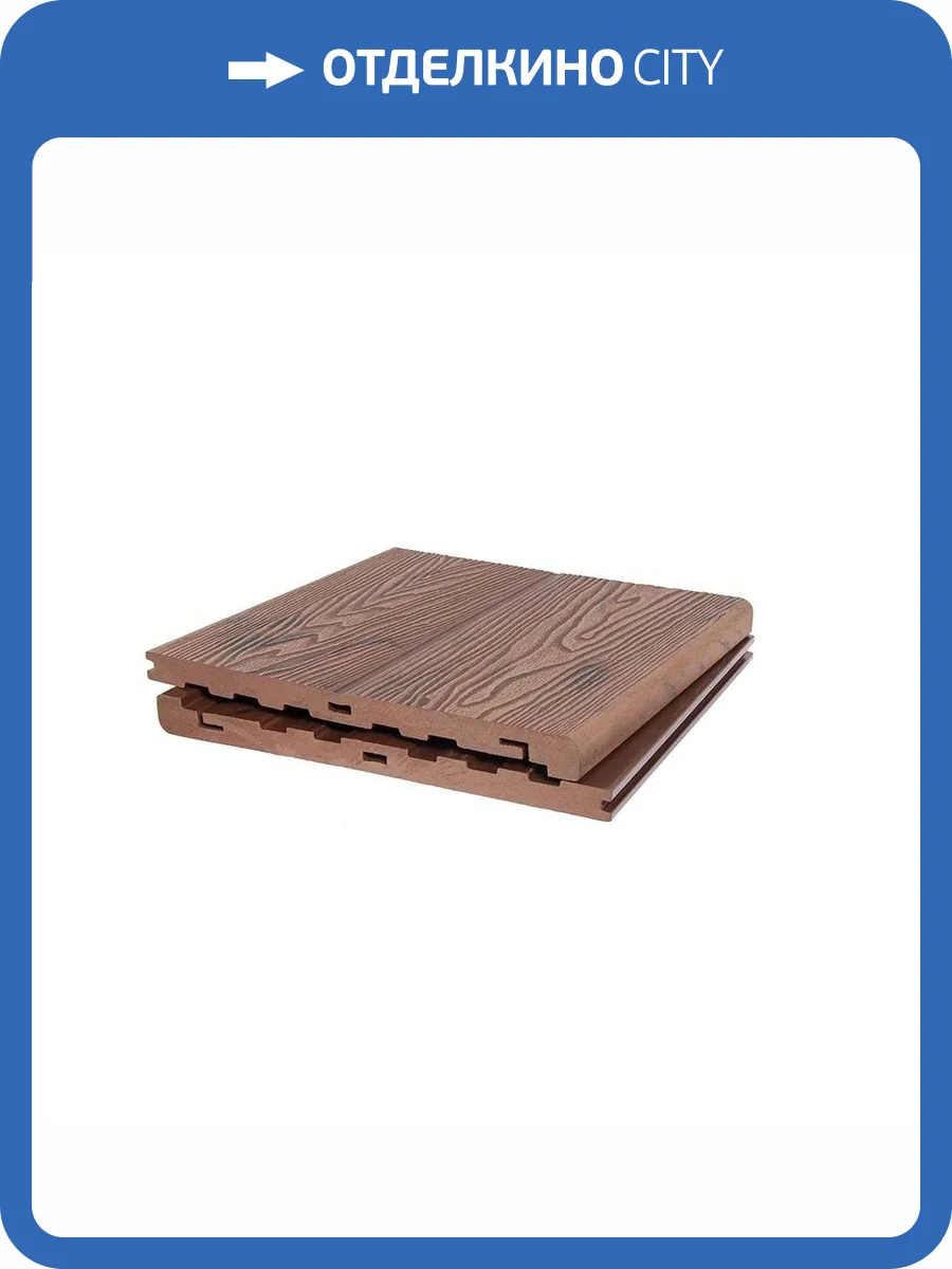 Ступень Polivan Group Singaraja 3D Wood Brushing Массив Светло-коричневый ДПК 2900x320x20 фото 2
