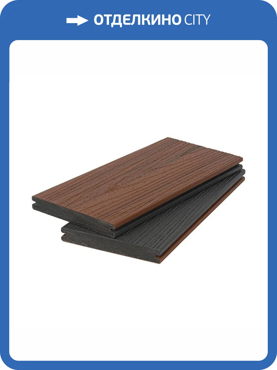Террасная доска Polivan Group Nusadua 3D Wood Premium Co-Extrusion Массив Suar Mix + Grey Dark ДПК 2900x140x20 фото 2