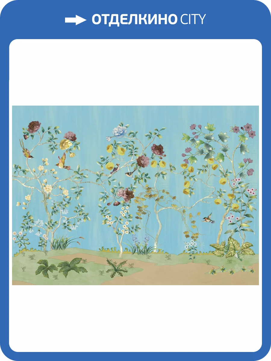 Бесшовные Eco обои Ortograf Flora 31132 Darleen turquoise Ворс ОЕ фото 2