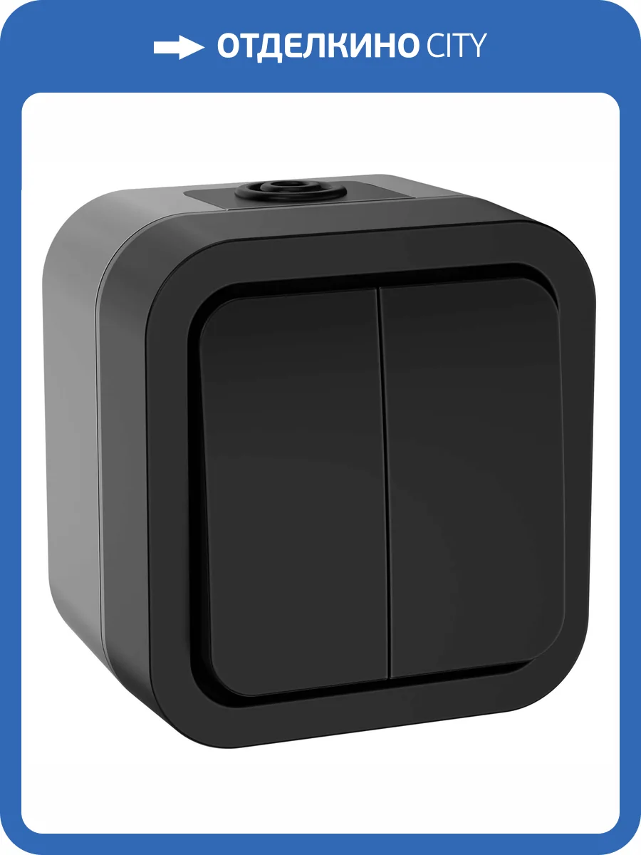 Выключатель 2-клавишный IEK Tors TS-V20-0-10-55-K53 графит фото 4