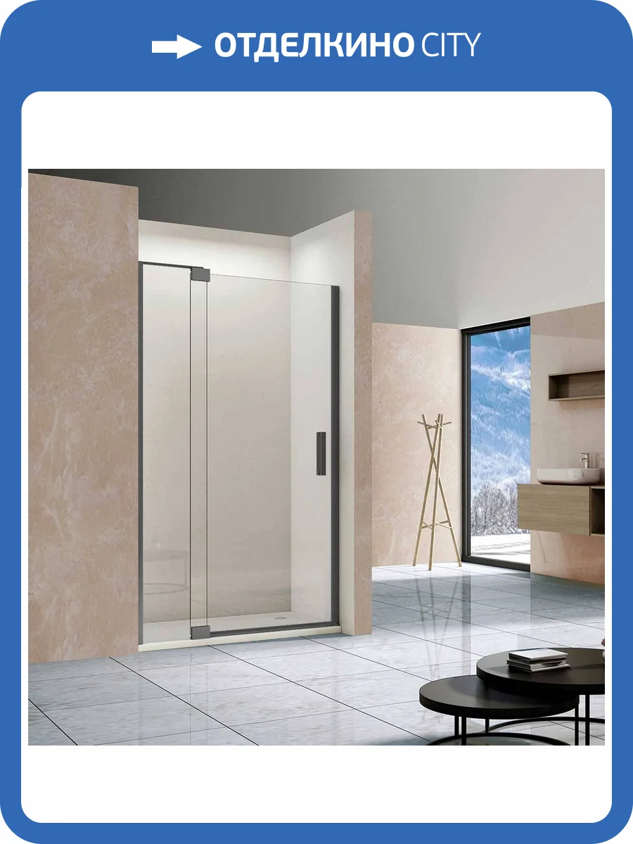 Душевая дверь Vincea Extra VDP-1E1112CLGM 1100/1200, вороненая сталь, стекло прозрачное фото 6