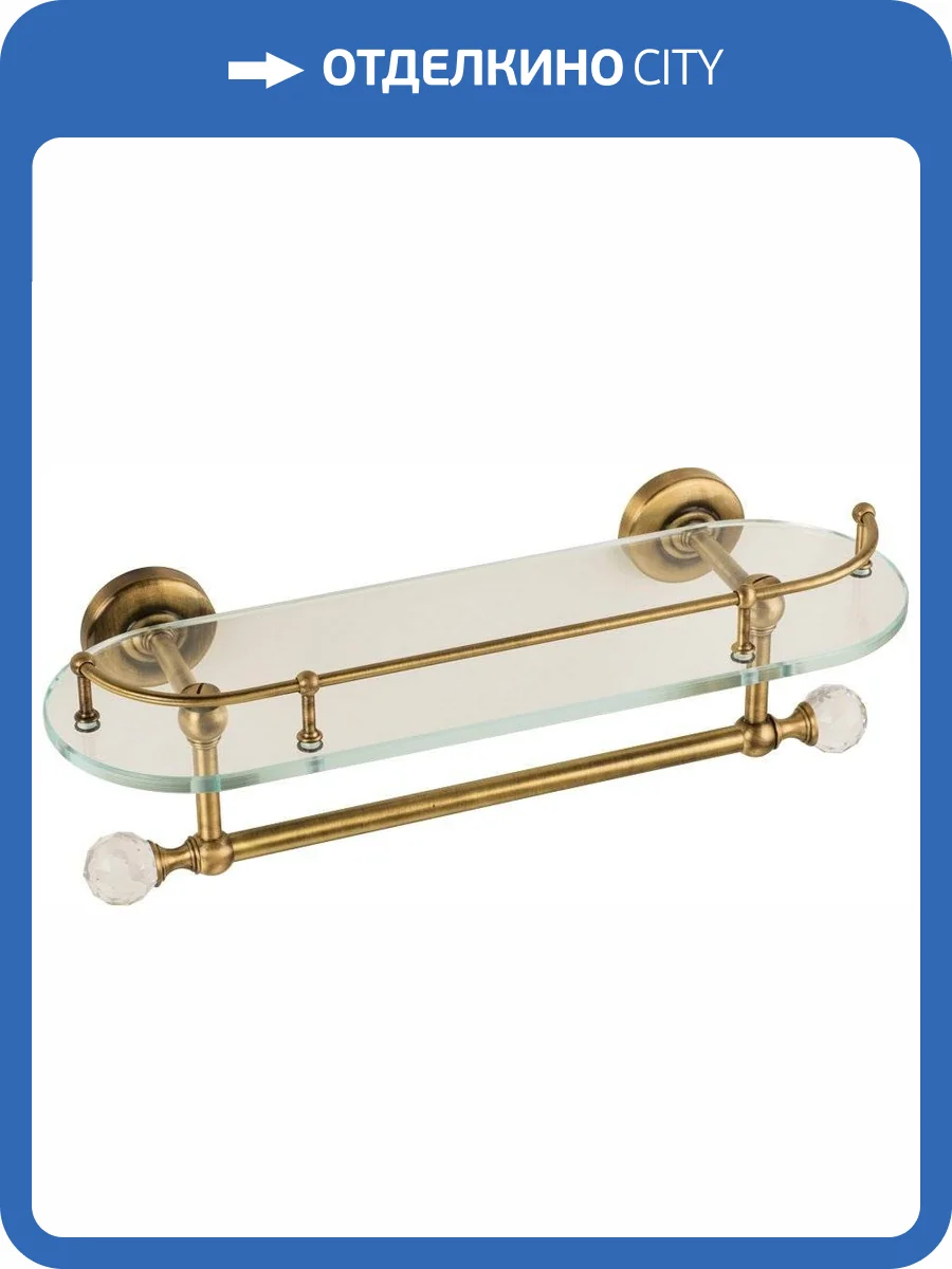 Полка Migliore Amerida 16565 с полотенцедержателем, бронза фото 3