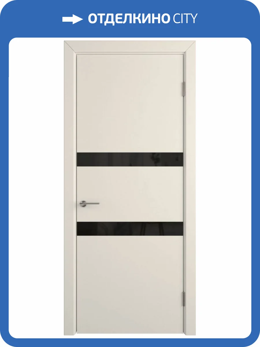 Межкомнатная дверь Владимирская Фабрика Дверей Niuta Ivory стекло Black Gloss 900x2000 фото 2