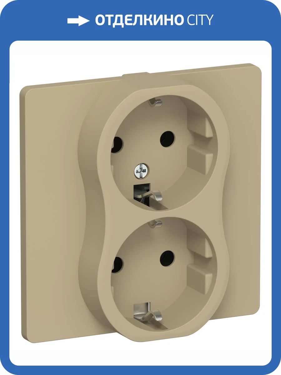 Розетка 2-местная с заземлением IEK Flite FI-R21C-16-1-K59 хаки фото 3