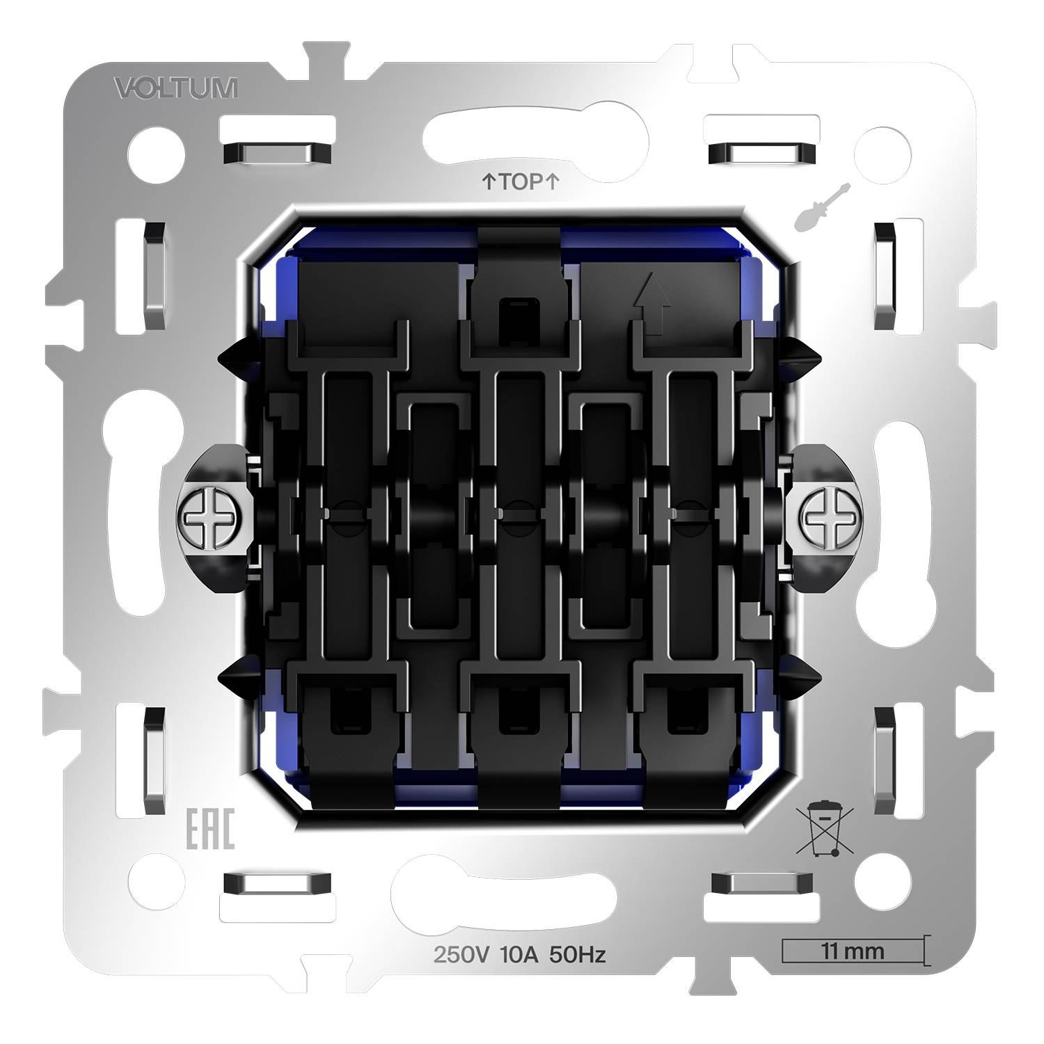 Механизм выключателя 3-клавишного Voltum S70 VLS0301M фото 2