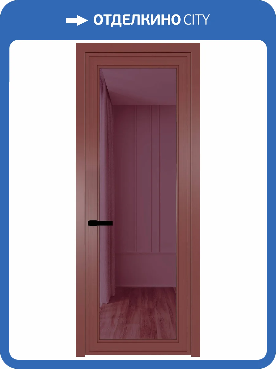 Межкомнатная дверь Profil Doors 1 AGP цвет профиля Красный антрацит, стекло безопасное 6 мм фиолетовое шпион 600x2000 фото 2