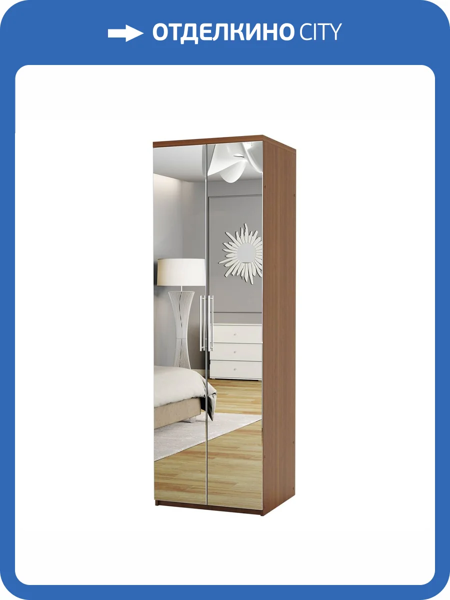 Шкаф комбинированный Шарм-Дизайн Комфорт МК-22 170522516 с зеркалами, орех фото 4