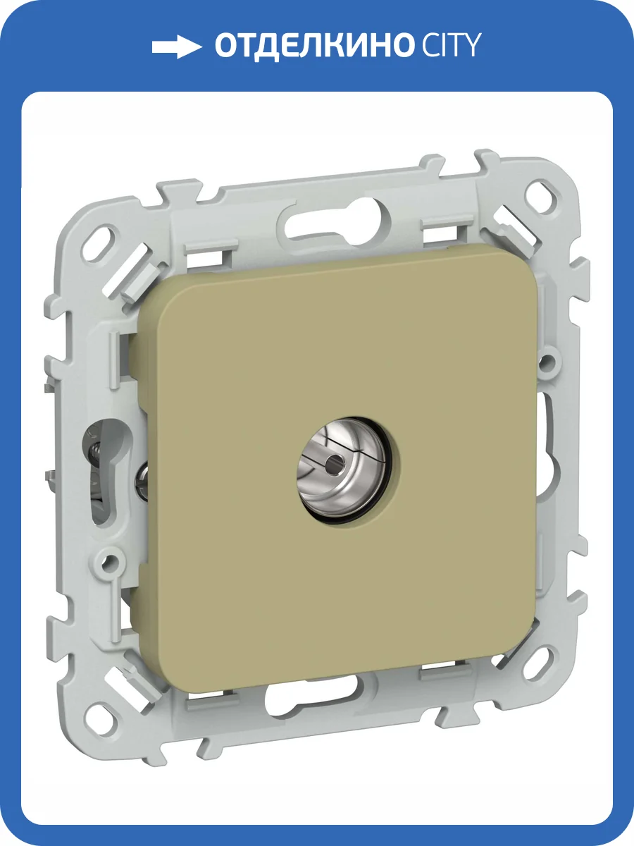 ТВ-розетка оконечная тип M IEK Flite FI-A13-O-K26 оливковый фото 2