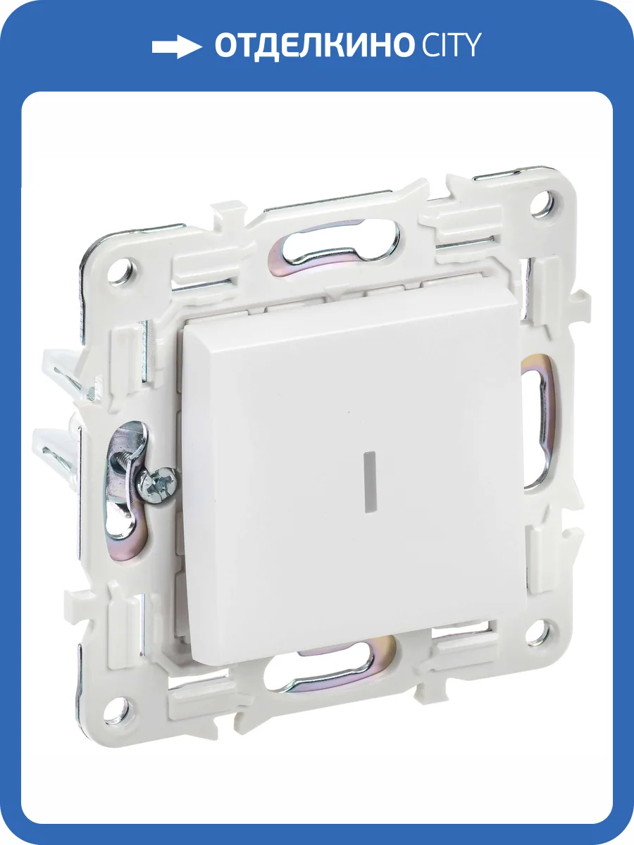 Выключатель 1-клавишный IEK Skandy SK-V10-1-10-K01 арктический белый фото 5
