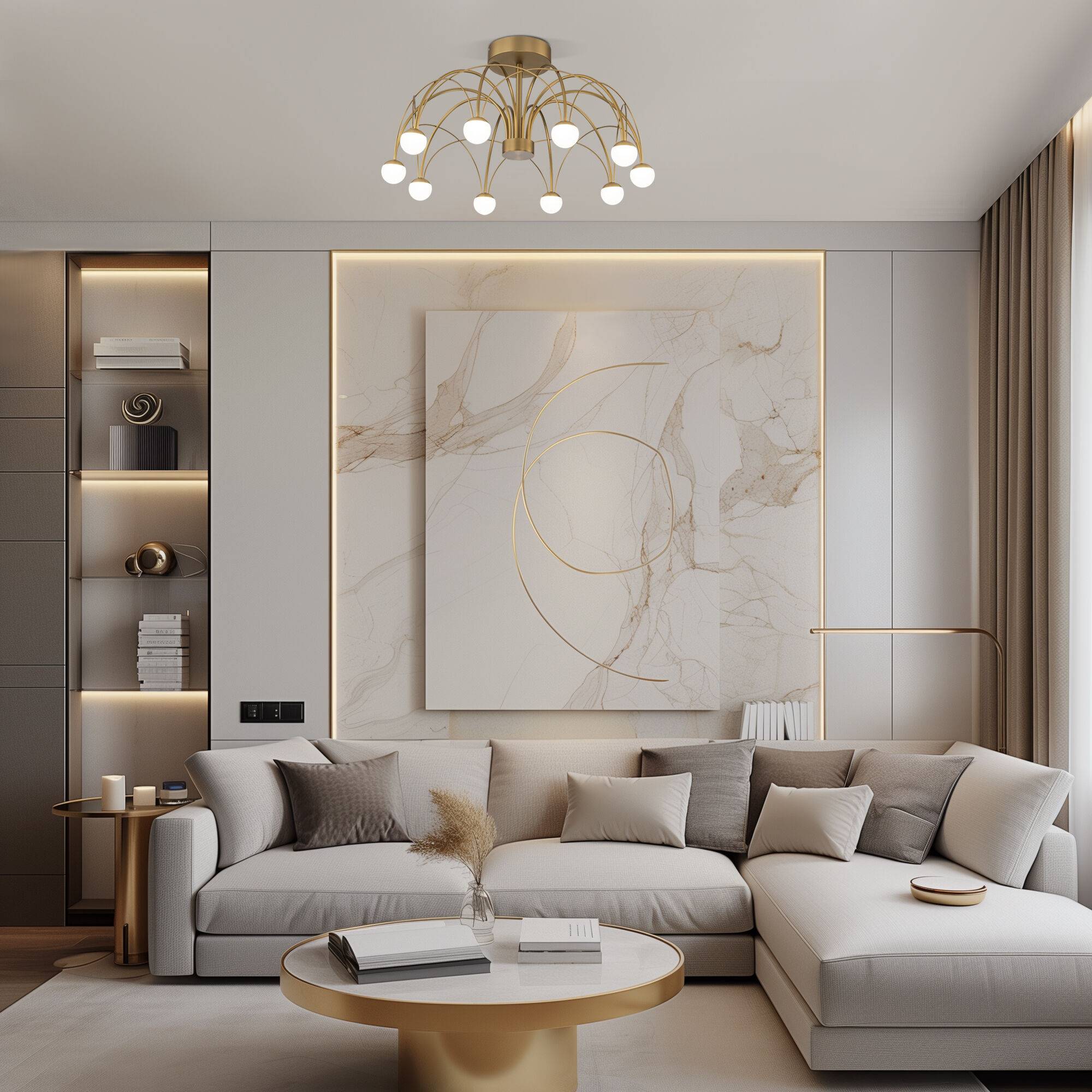 Потолочный светодиодный светильник Eurosvet Ragno 90031/10 LED золото фото 6