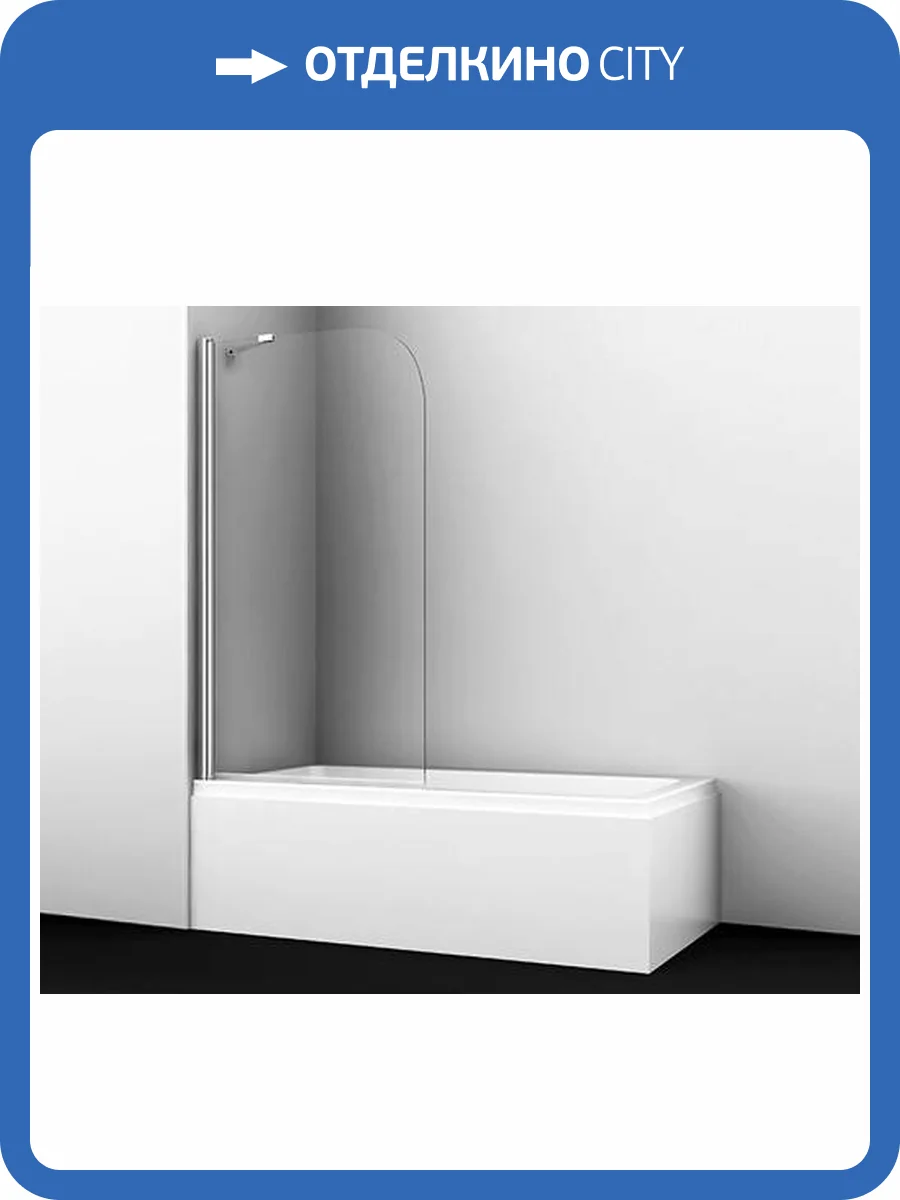 Шторка на ванну Wasserkraft Leine 35P01-80 Fixed профиль хром, стекло прозрачное, 80x140 фото 5