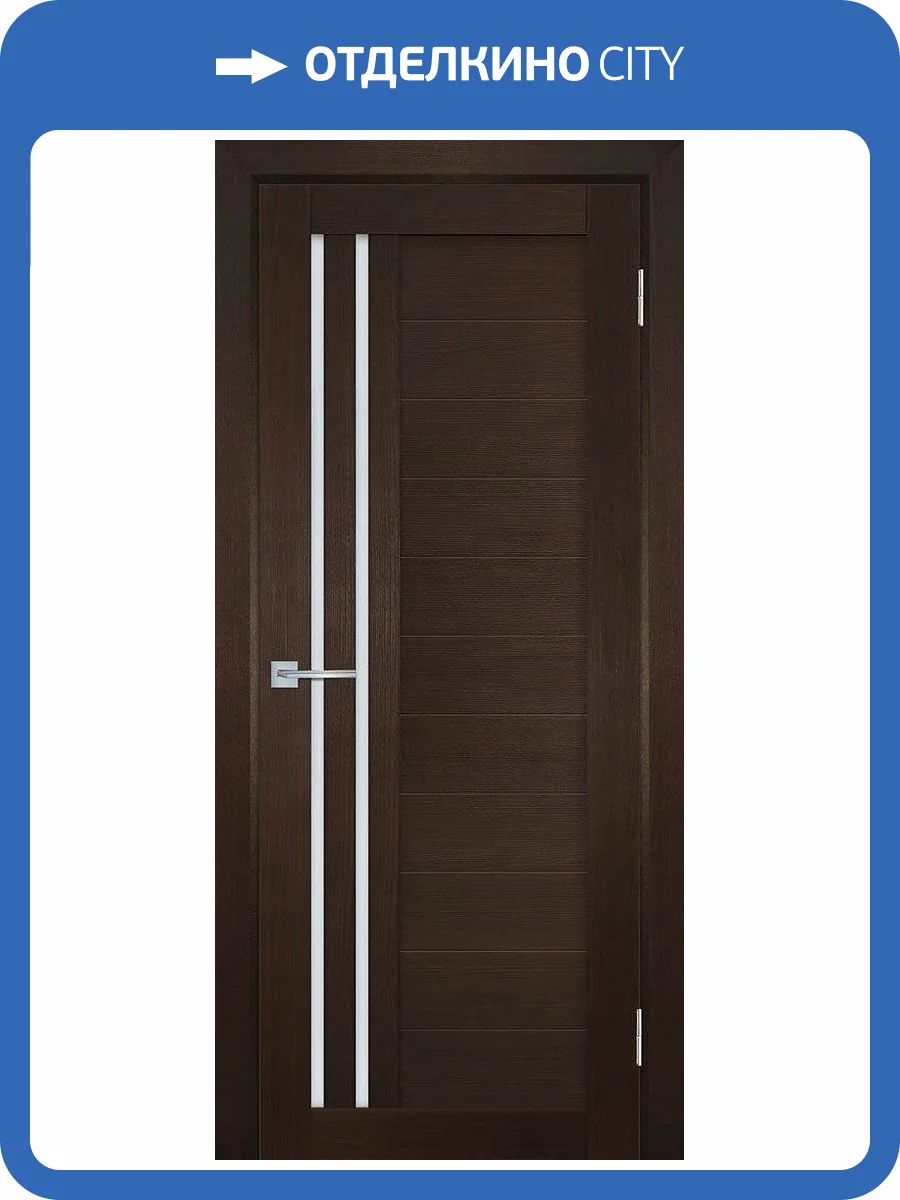 Межкомнатная дверь экошпон Мариам Техно 738, остекленная, венге 900x2000 фото 2