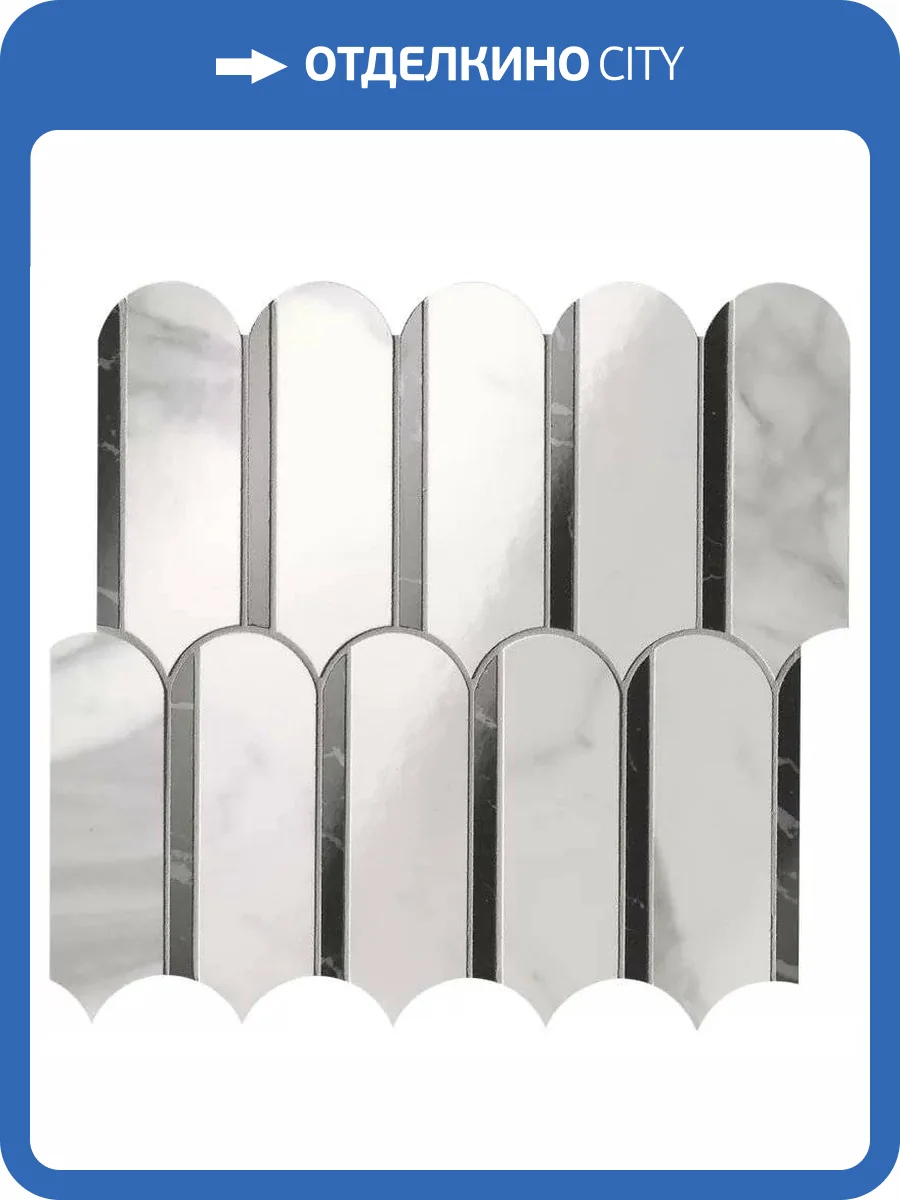 Мозаика FAP Ceramiche Roma Gold fQKP Carrara Superiore Nero Elegante Archs Mosaico 28.2x31 фото 7