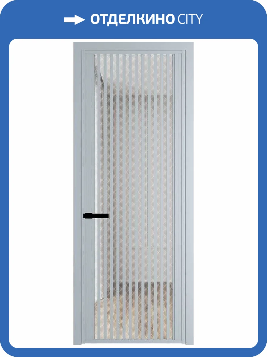 Межкомнатная дверь Profil Doors 3 AGP цвет профиля Серебро, стекло безопасное 6 мм ромб белый 800x2000 фото 2