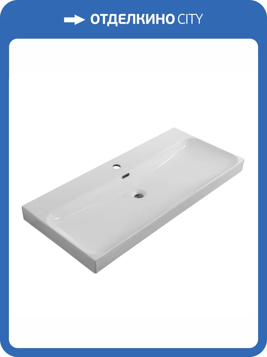 Раковина BelBagno Marino-Cer BB-8078-100 100 см, белая глянцевая фото 7