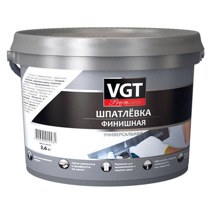Шпатлевка финишная универсальная с низкой усадкой VGT Premium 25 кг