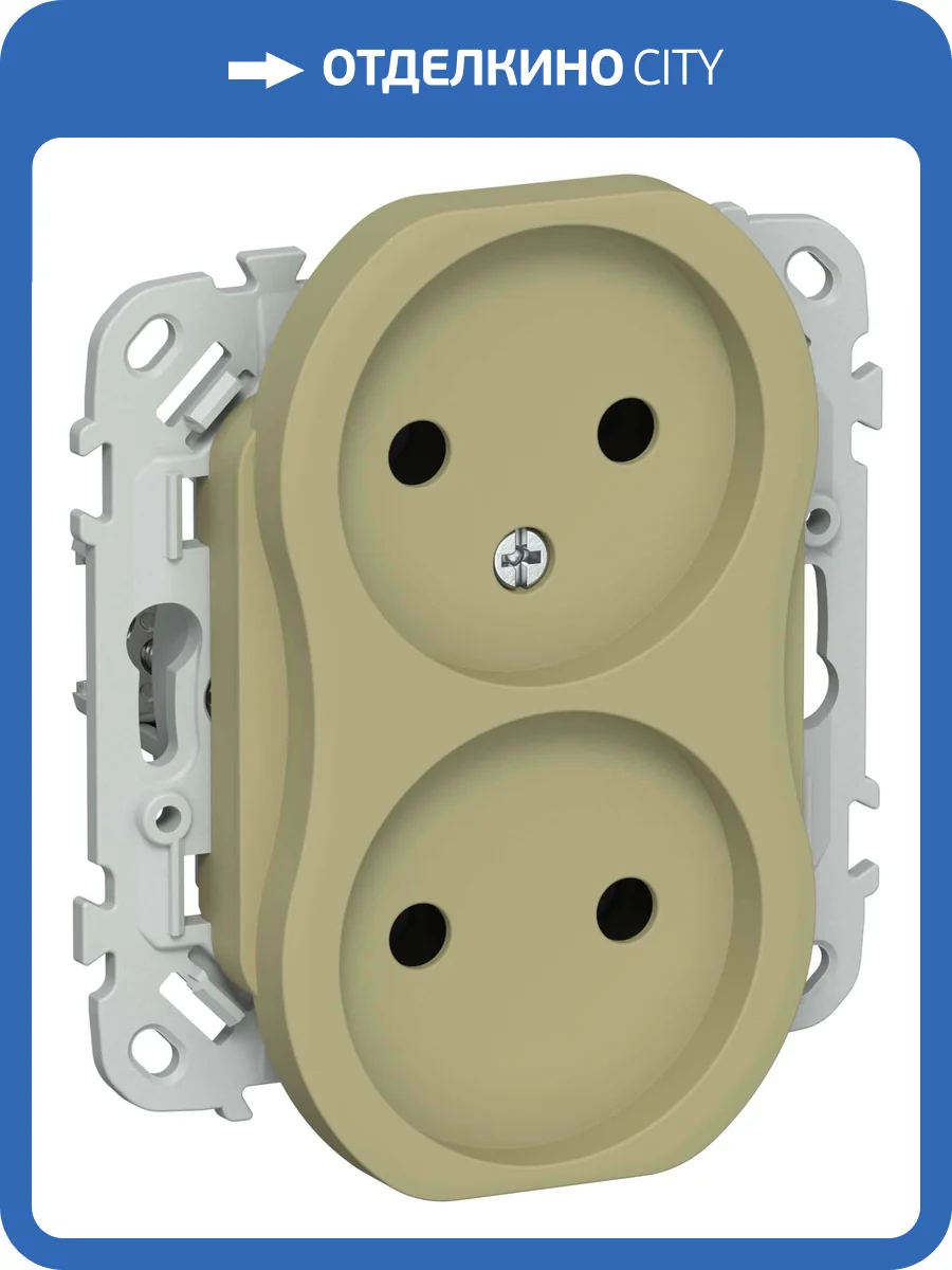 Розетка 2-местная IEK Flite FI-R20-10-K26 оливковый фото 2