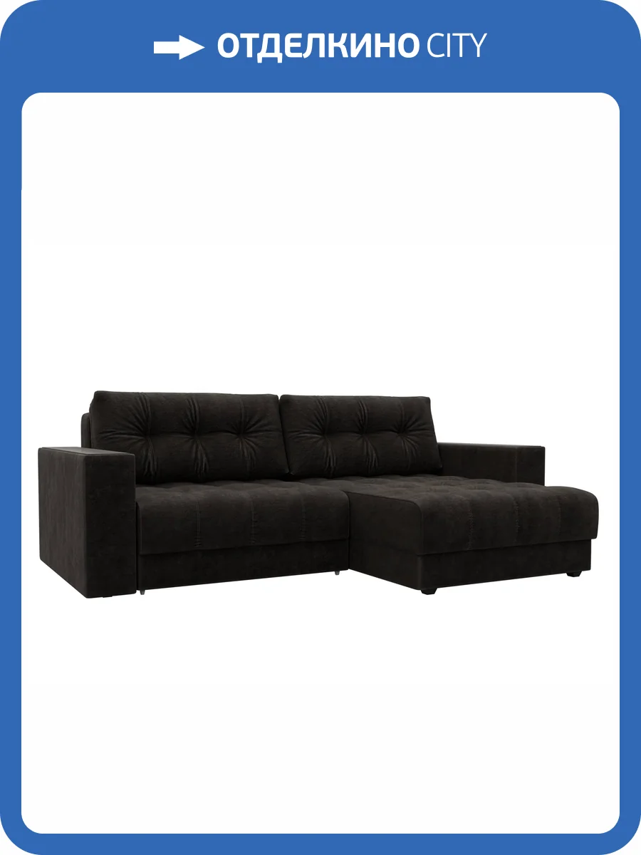 Диван угловой Лига Диванов Лига-049 НПБ 128465 BRUT 17 коричневый, с декором фото 16