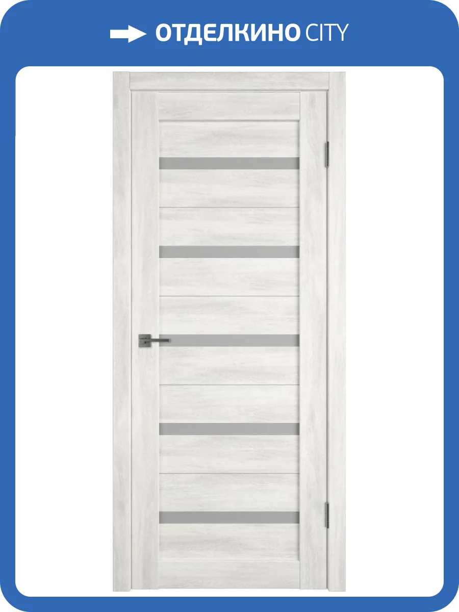 Межкомнатная дверь Владимирская Фабрика Дверей Atum 7 Nord Vellum стекло White Cloud 600x2000 фото 2