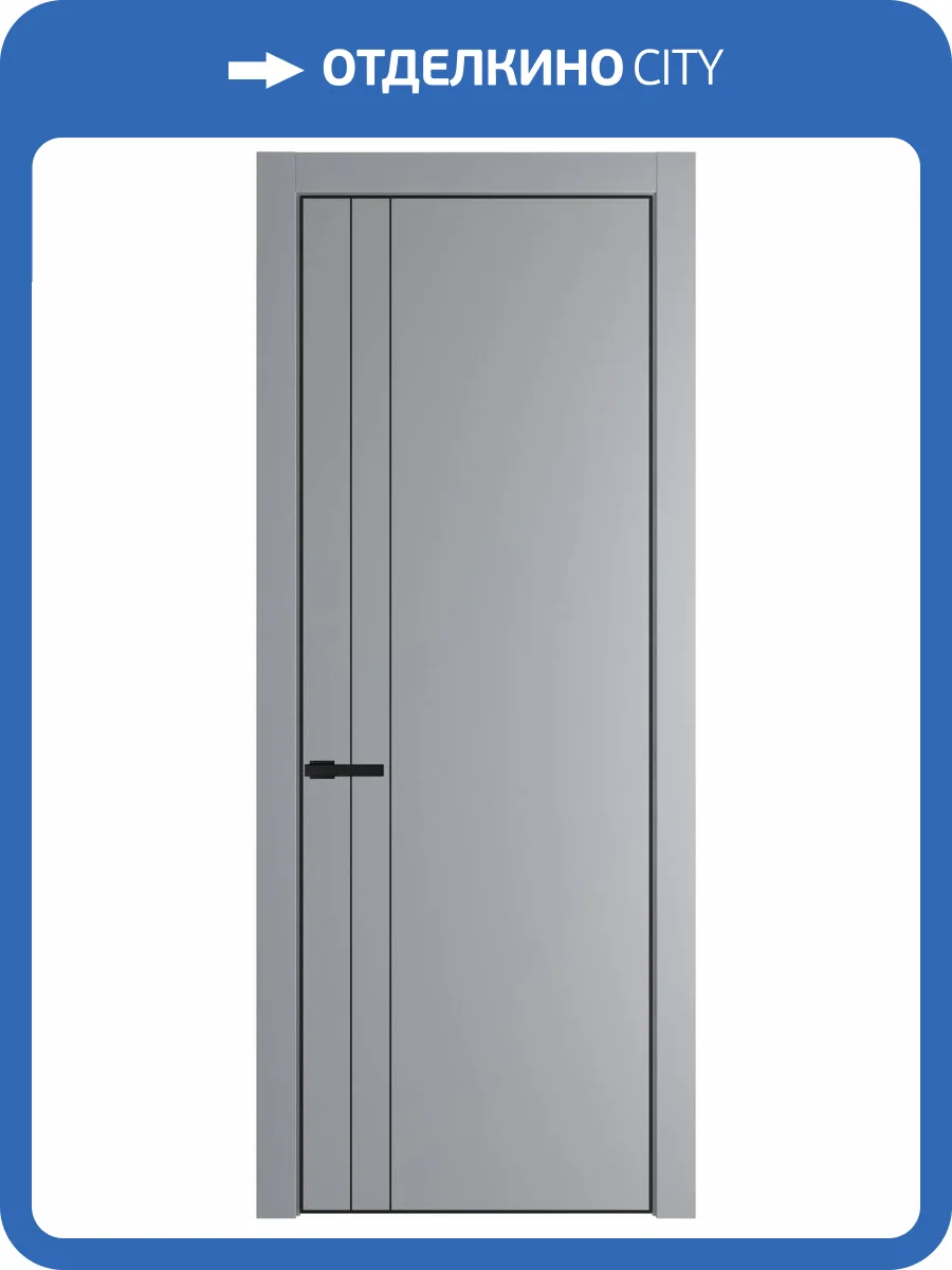 Межкомнатная дверь Profil Doors 12 PE полотно Смоки, кромка алюминиевая с четырех сторон черная, алюминиевый молдинг 3мм 600x2000 фото 2