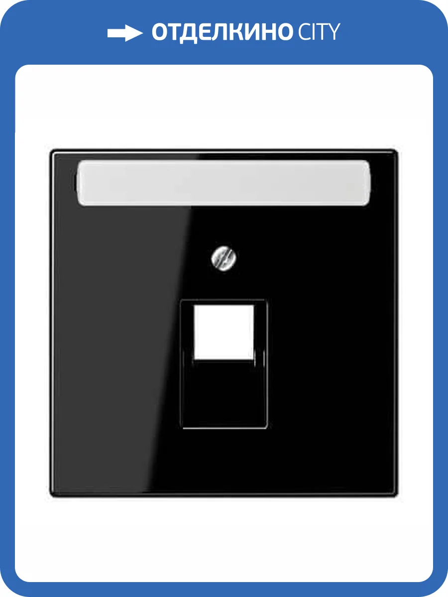 Накладка 1-ой наклонной телефонной/компьютерной розетки с полем для надписи Jung LS 990 черная LS969-1NAUASW фото 2