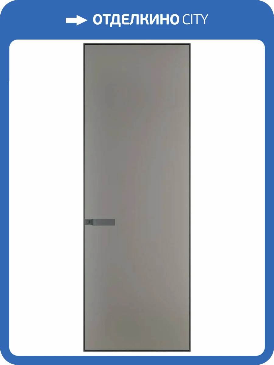Межкомнатная дверь Profil Doors 1 AGN цвет профиля Серая ночь, стекло безопасное 4 мм монохром серебро 600x2000 фото 2