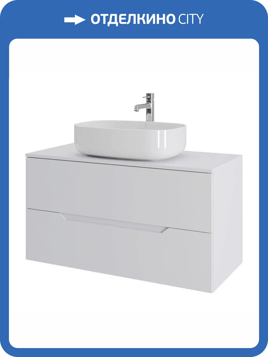 Тумба с раковиной Orange Лайн Li-100TuwMDF+B07-540W белая матовая, 100 см фото 8
