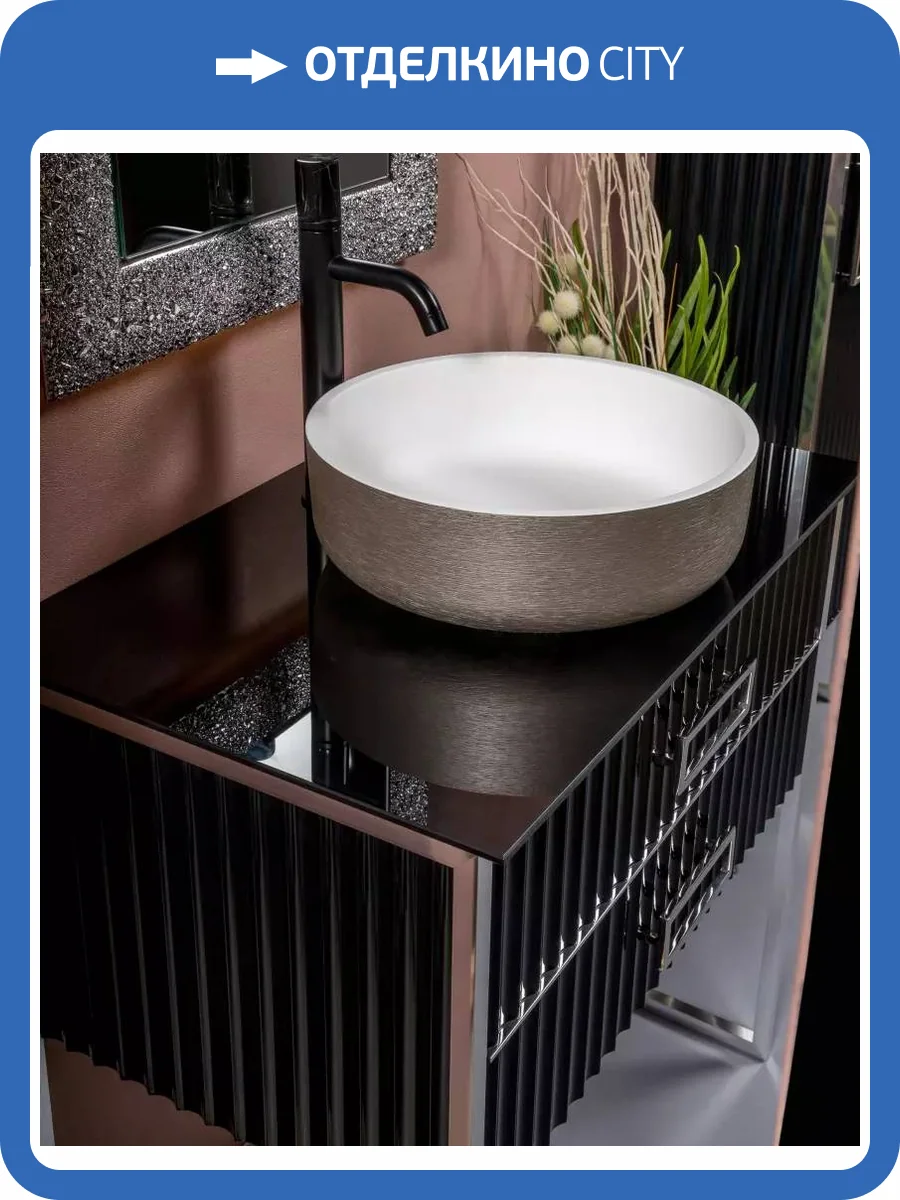 Столешница Armadi Art NeoArt 853-110-B стекло 110см прямая Black фото 2