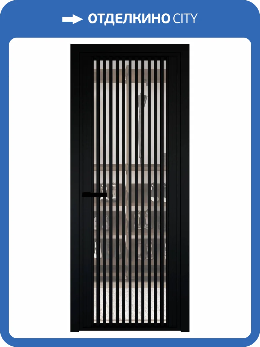 Межкомнатная дверь Profil Doors 3 AGP цвет профиля Черный, стекло безопасное 6 мм комфорт нейтрал 700x2000 фото 2