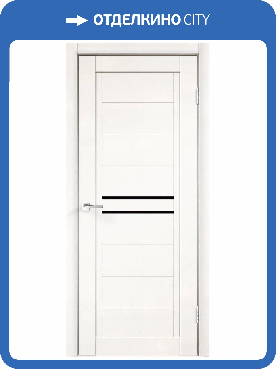 Дверное полотно экошпон VellDoris NEXT 2 VD820005 Лакобель черное 600x2000 фото 2