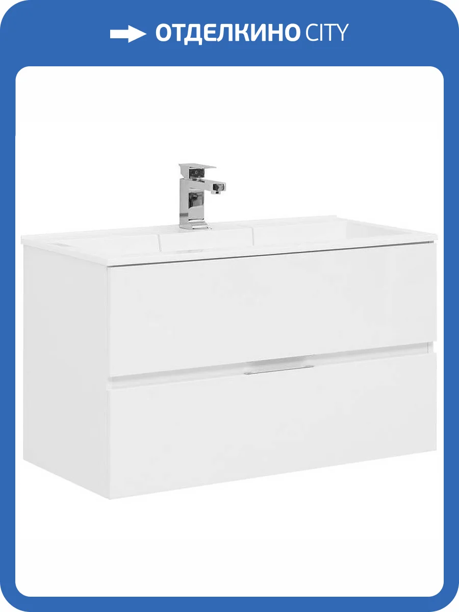 Тумба с раковиной Aquanet Алвита 90 238367 подвесная, белый глянец фото 7