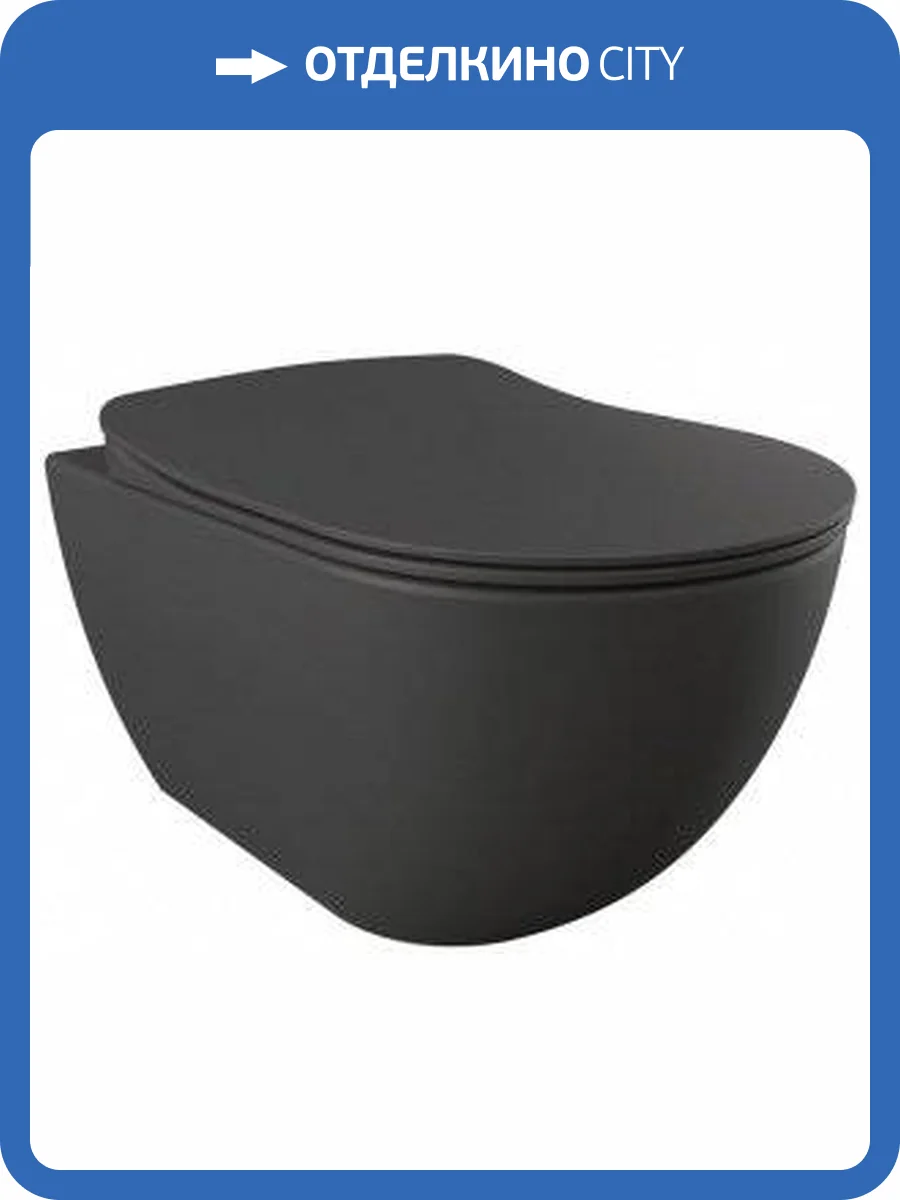 Чаша для унитаза подвесного Creavit Free FE320-00AM00E-0000 с биде, антрацит фото 3