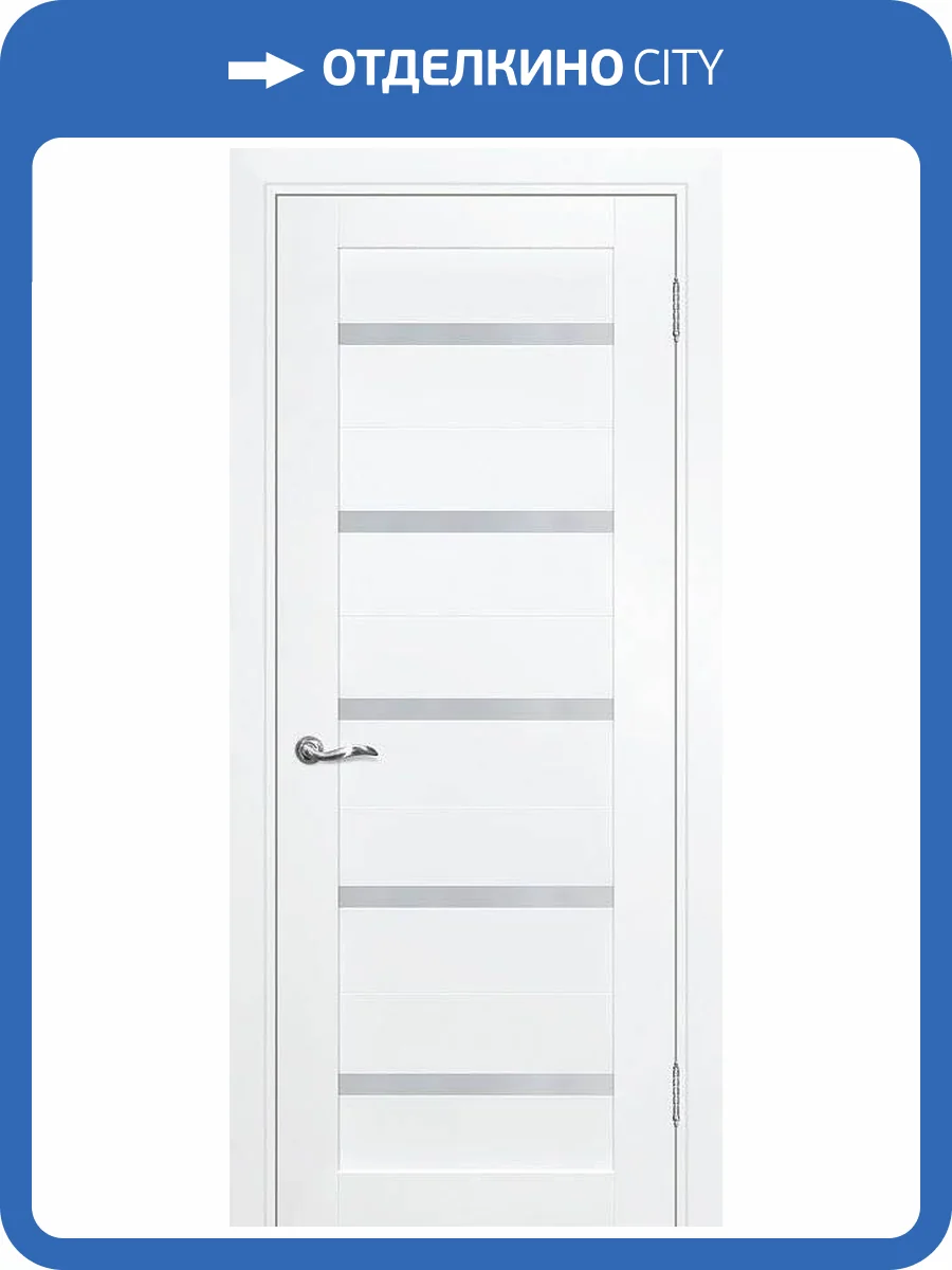 Межкомнатная дверь Profilo Porte экошпон PSC-7, остекленная, белый 600x1900 фото 2