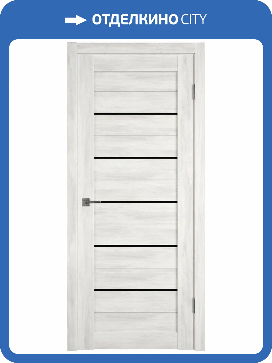 Межкомнатная дверь Владимирская Фабрика Дверей Atum 5 Nord Vellum стекло Black Gloss 800x2000 фото 2