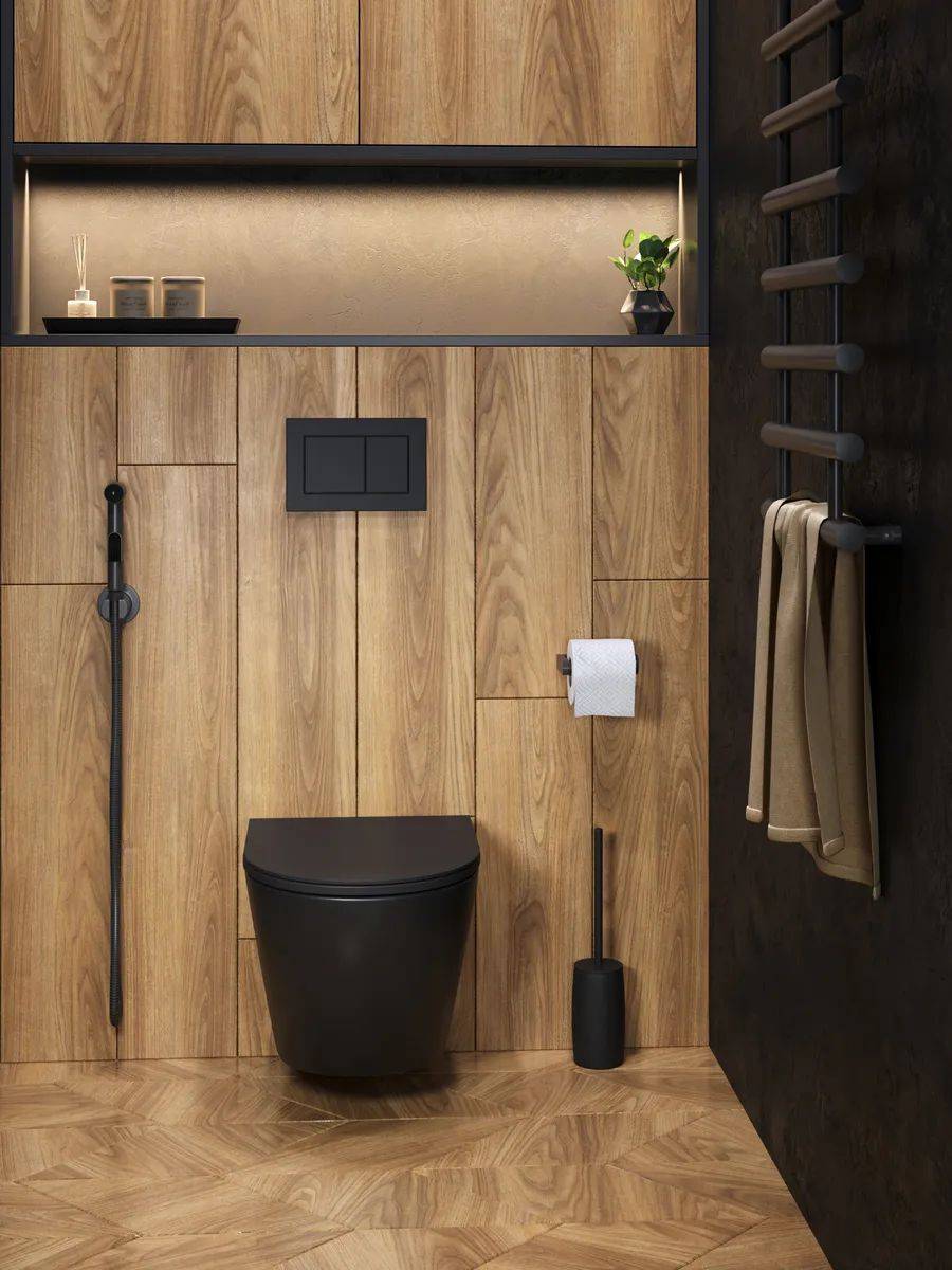 Унитаз подвесной Watersense Milana S W00080 безободковый, сиденье микролифт, черный матовый фото 6