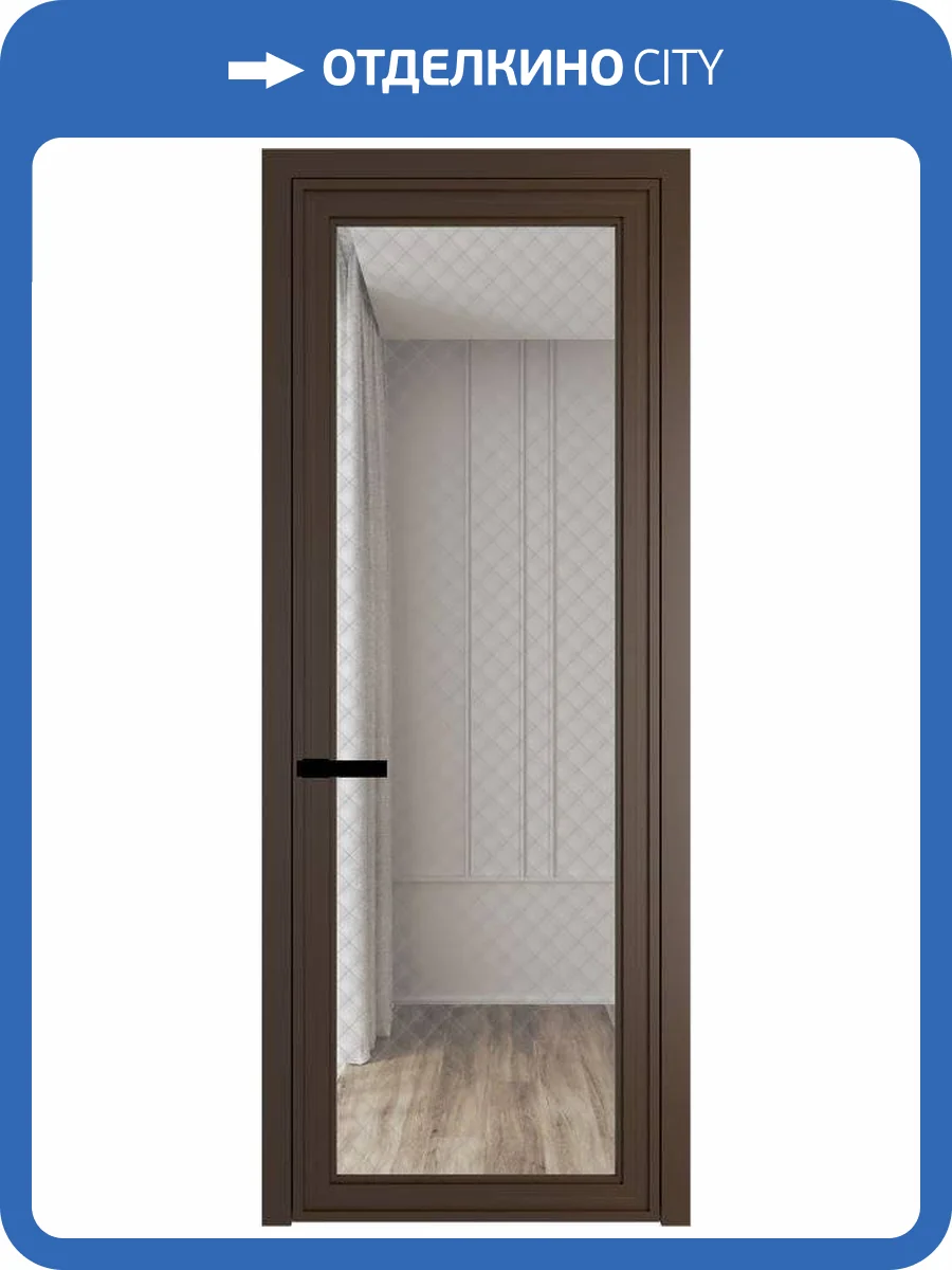 Межкомнатная дверь Profil Doors 1 AGP цвет профиля Деорэ, стекло безопасное 6 мм ромб серебро 800x2000 фото 2