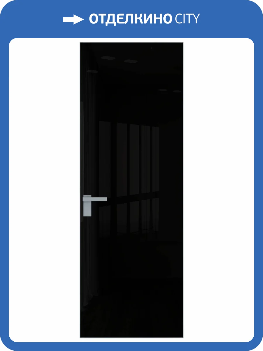 Межкомнатная дверь Profil Doors 1 AGK цвет профиля Серебро, стекло безопасное 4 мм lacobel черный лак 800x2000 фото 2