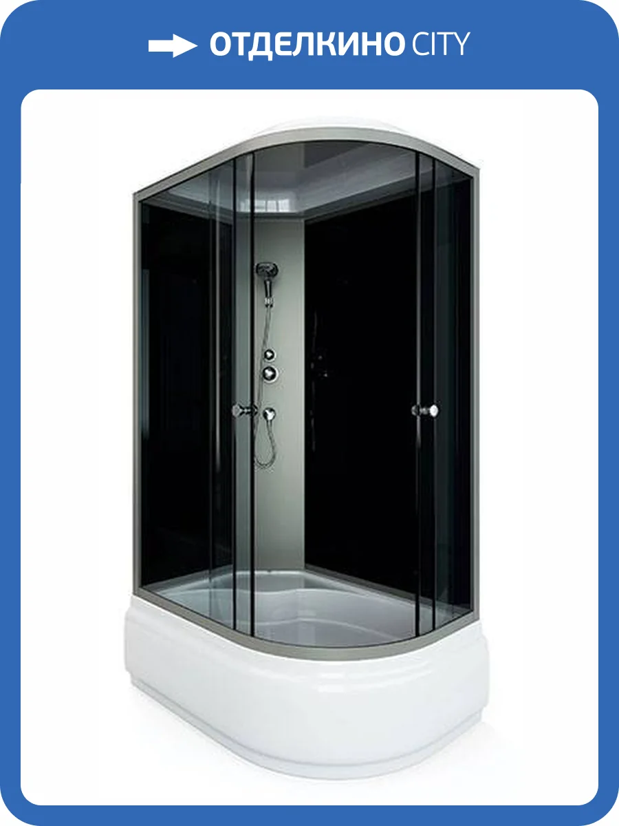 Душевая кабина Arcus Style S-09G L 80x120x215, фронтальные стекла - серые тонированные, задние - черные, левая фото 3