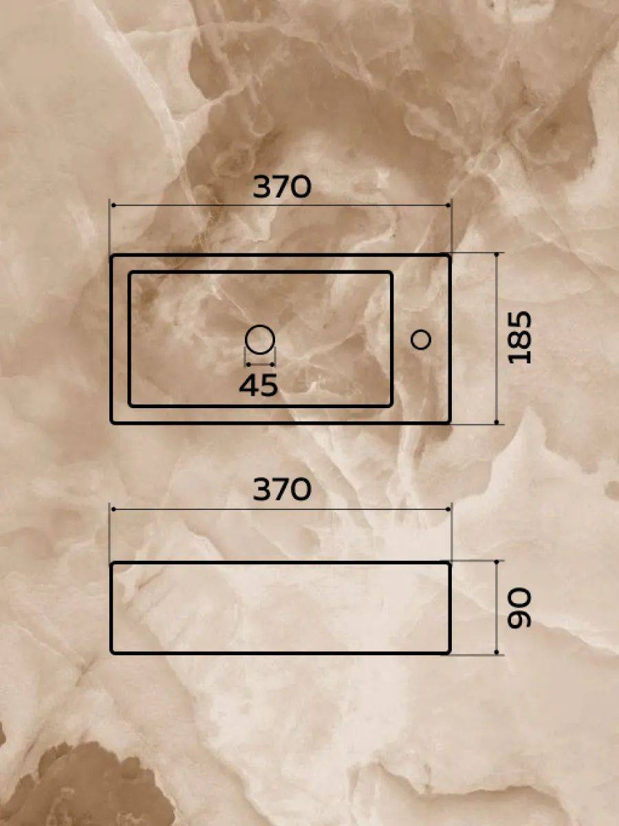 Раковина Watersense Mia 37 W00027 правая, белая фото 5