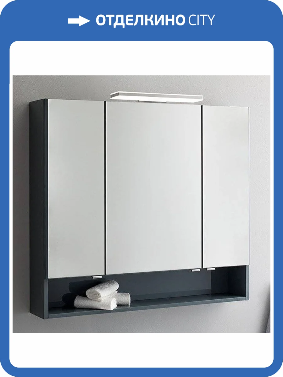 Зеркало-шкаф Aquanet Виго 100 сине-серый фото 15