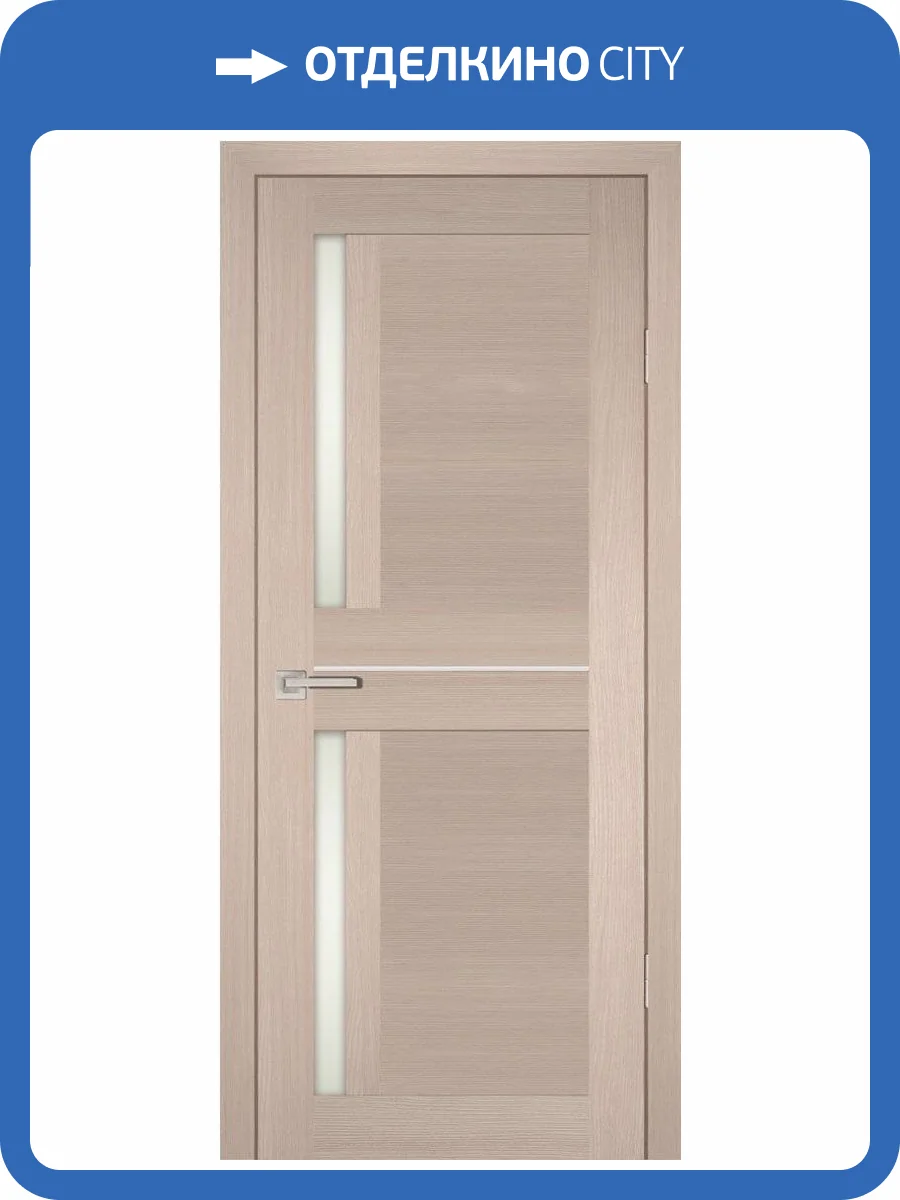 Межкомнатная дверь Profilo Porte экошпон PS-19, остеклённая, капучино мелинга 900x2000 фото 2