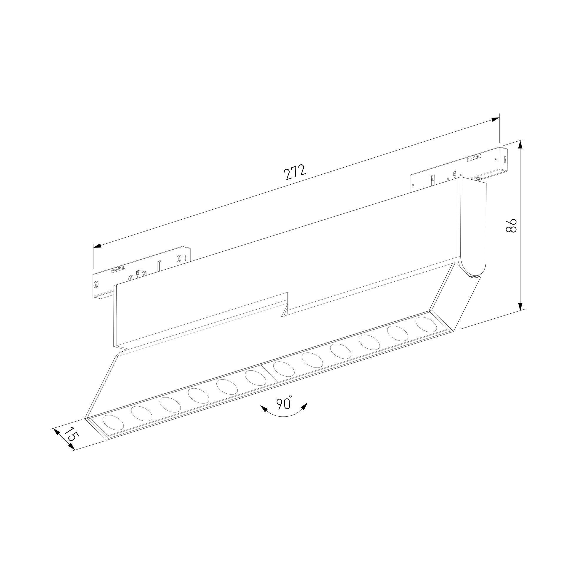Трековый линейный светодиодный светильник Elektrostandard Mini Magnetic 85208/01 12W 3000K черный фото 6