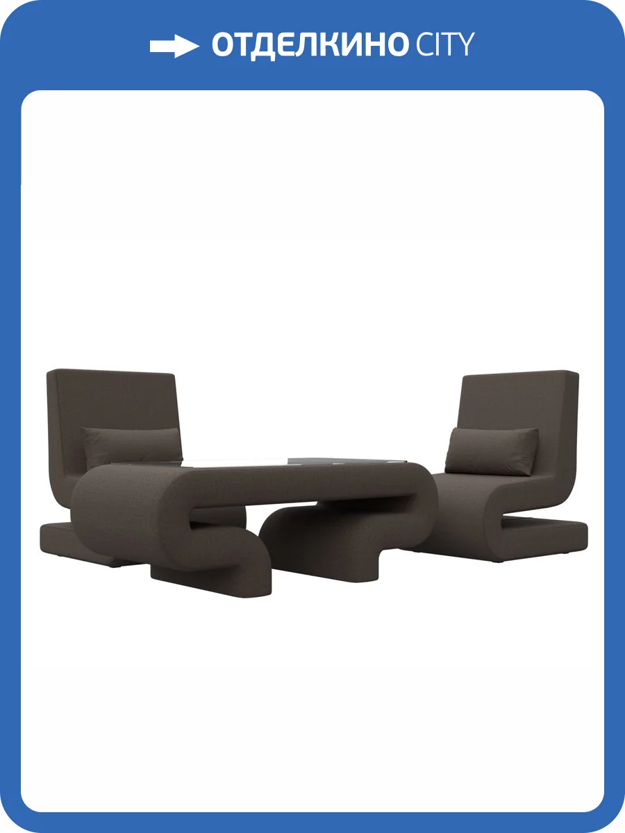 Набор 3 Лига Диванов Волна 125332 амур коричневый фото 6