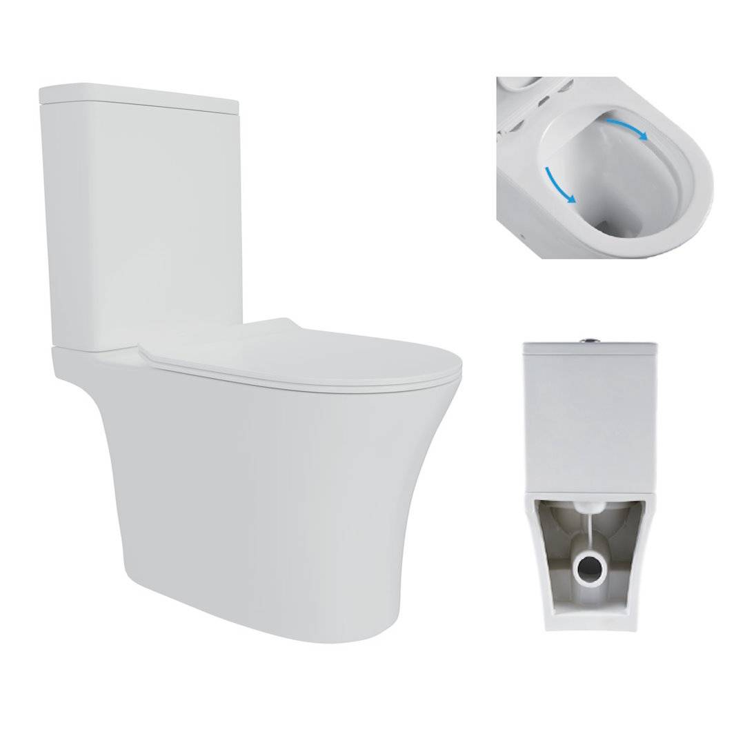 Унитаз-компакт Watersense Belinda Pro W00119 безободковый, сиденье микролифт фото 6