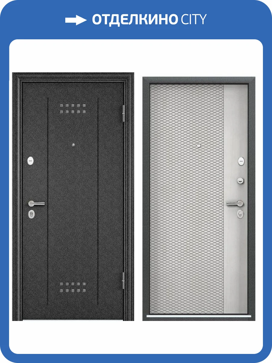 Входная стальная дверь Torex DELTA-100 841784 Черный шелк/ПВХ Бетон известковый 2030x860 фото 2